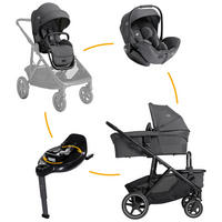KINDERWAGENSET Versiti 4in1  - Blaugrau/Schwarz, Basics, Textil/Metall (64/109/114cm) - Joie