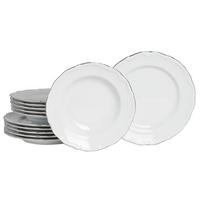 SERVIS Maria Theresia Platin 12 delar  - vit/platinafärgad, Basics, keramik - Creatable