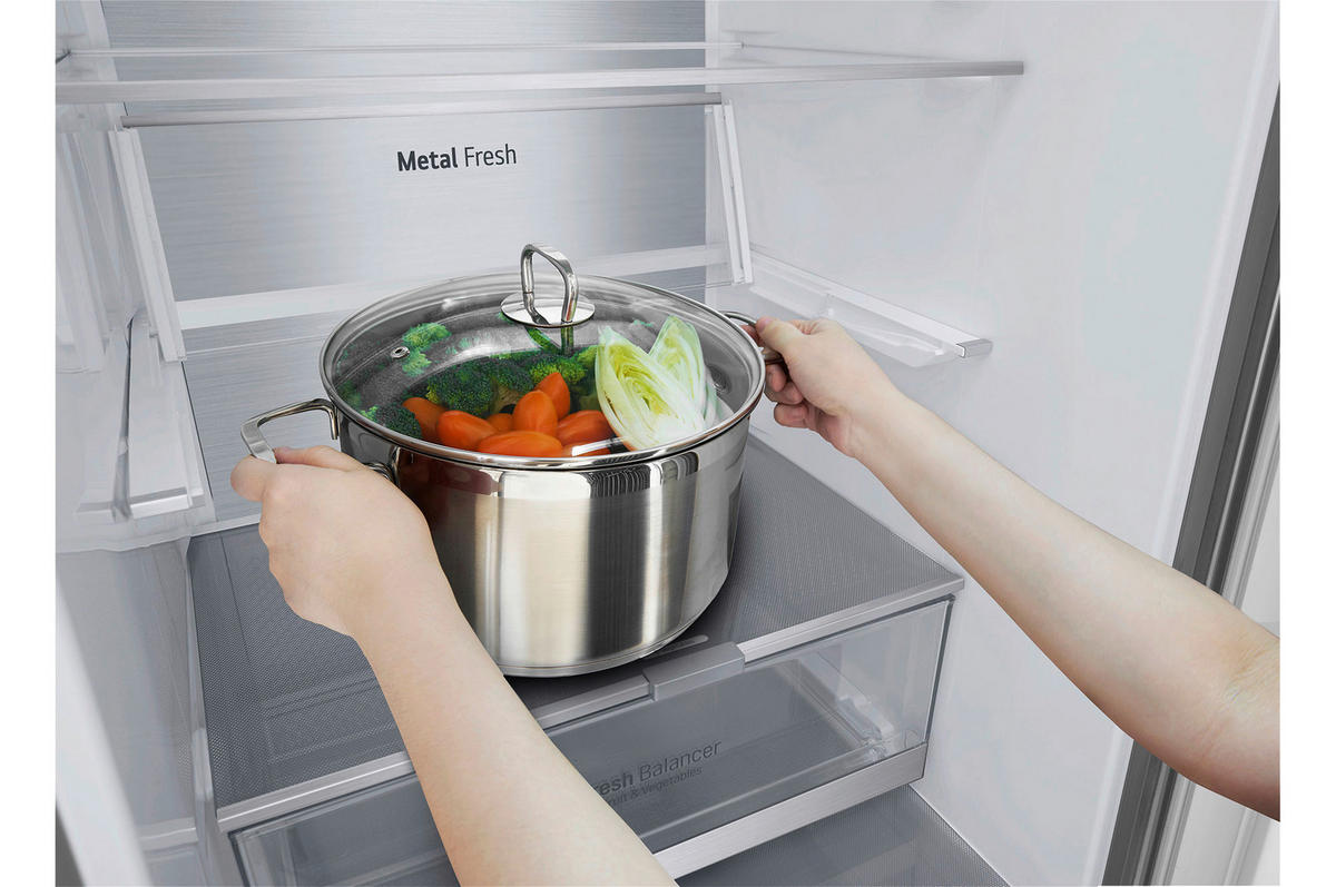 KÜHL-GEFRIER-KOMBINATION 60/203/68 cm GBB92MBB3P  - Silberfarben, Trend, Glas/Kunststoff (60/203/68cm) - LG