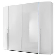 DREHTÜRENSCHRANK in Weiß - Chromfarben/Weiß, Design, Holzwerkstoff/Metall (256/223/69cm) - Visionight
