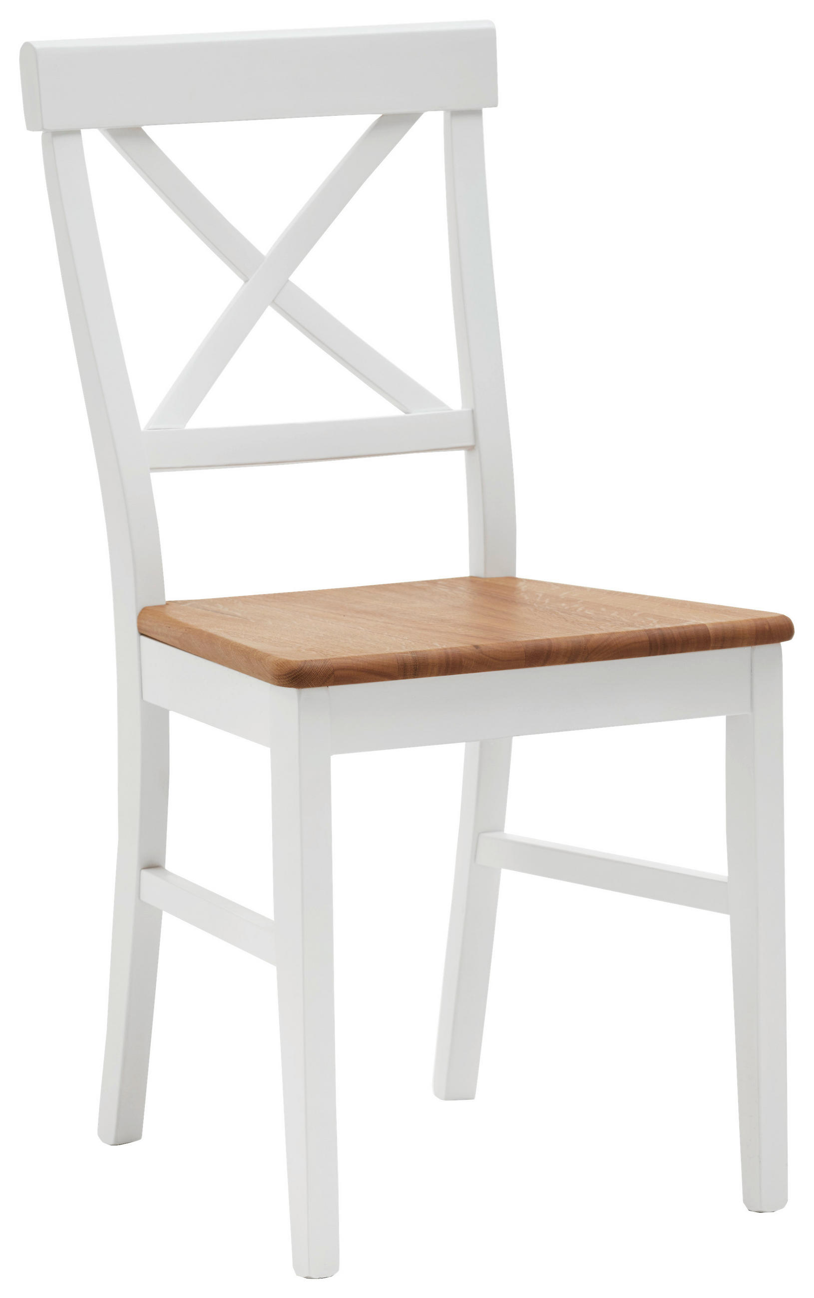 STUHL Weiß, Eichefarben Buche, Wildeiche massiv  - Eichefarben/Weiß, LIFESTYLE, Holz (45/89/47cm) - Landscape