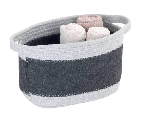 AUFBEWAHRUNGSKÖRBCHEN     - Dunkelgrau, Basics, Naturmaterialien/Textil (24/16/16cm) - Wenko