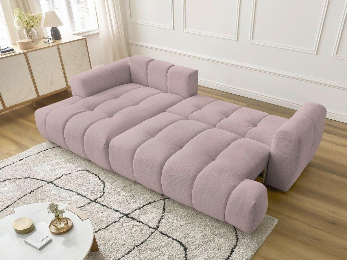 ECKSCHLAFSOFA FUJI Leinenoptik Pink  inkl.  - Pink/Schwarz, MODERN, Kunststoff/Textil (160/292cm)