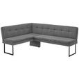 ECKBANK 155/213 cm  in Anthrazit  - Anthrazit/Schwarz, Design, Textil/Metall (155/213cm) - Novel