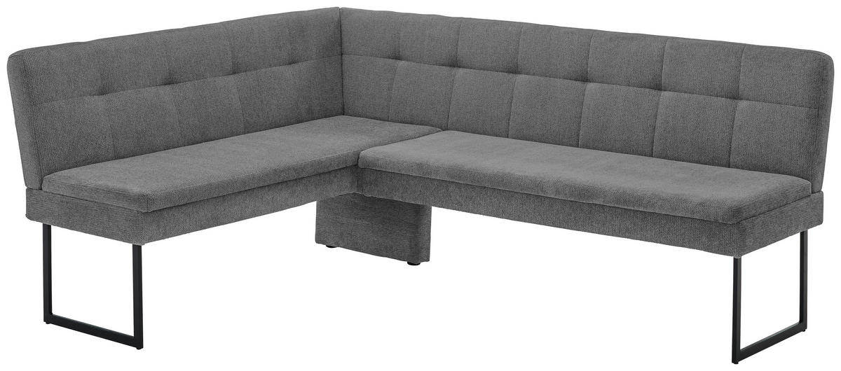ECKBANK 155/213 cm Webstoff Anthrazit   - Anthrazit/Schwarz, Design, Textil/Metall (155/213cm) - Novel