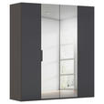 DREHTÜRENSCHRANK 201/235/61 cm,  in Graphitfarben, 4-türig  - Graphitfarben, Basics, Glas/Holzwerkstoff (201/235/61cm) - Novel