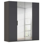 DREHTÜRENSCHRANK 201/223/61 cm,  in Graphitfarben, 4-türig  - Graphitfarben, Basics, Glas/Holzwerkstoff (201/223/61cm) - Novel