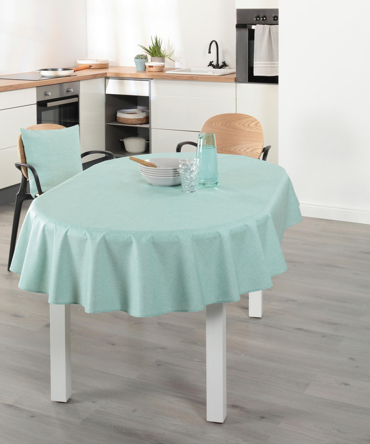 TISCHDECKE OSLO Textil Pastellblau 140/190 cm  - Pastellblau, Basics, Textil (140/190cm) - Peyer Syntex