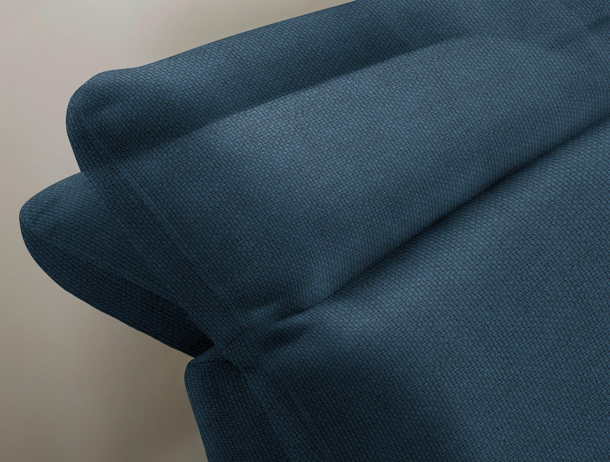ECKSOFA in Webstoff Blau  288/179-202 cm  - Blau/Schwarz, Design, Textil/Metall (288/179-202cm) - Stylife