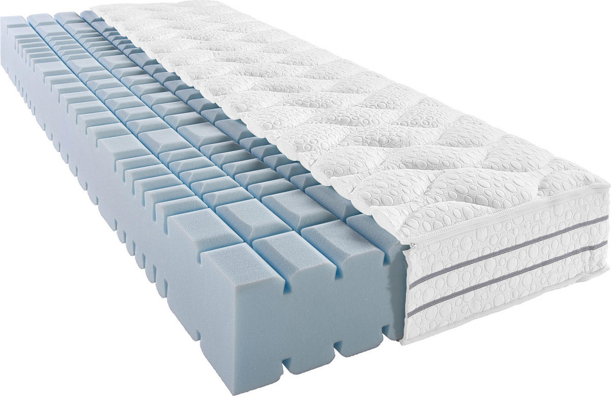 KALTSCHAUMMATRATZE 80/200 cm Höhe ca. 24 cm  H3 = fest  - Weiss, Basics, Textil (80/200cm) - Sleeptex