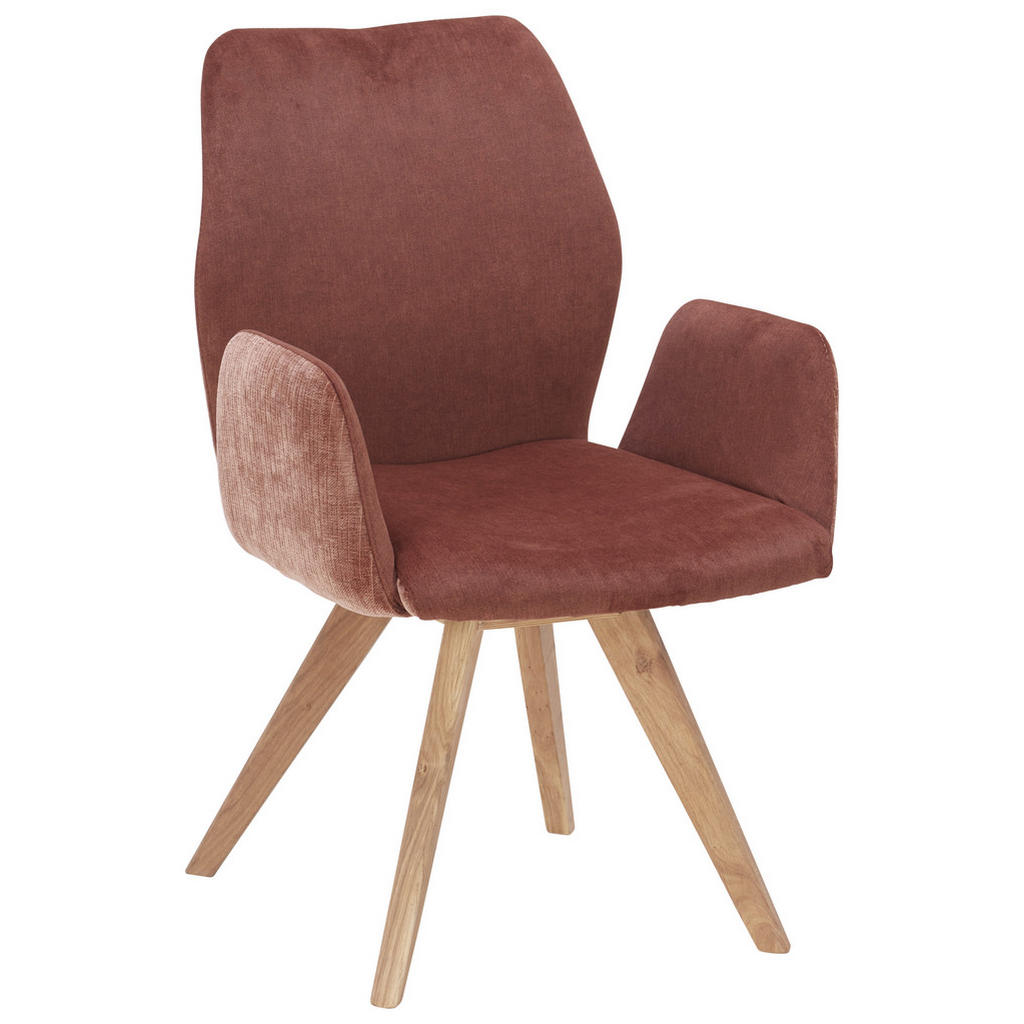 Armlehnenstuhl Royan Orange/eichefarben Gepolstert