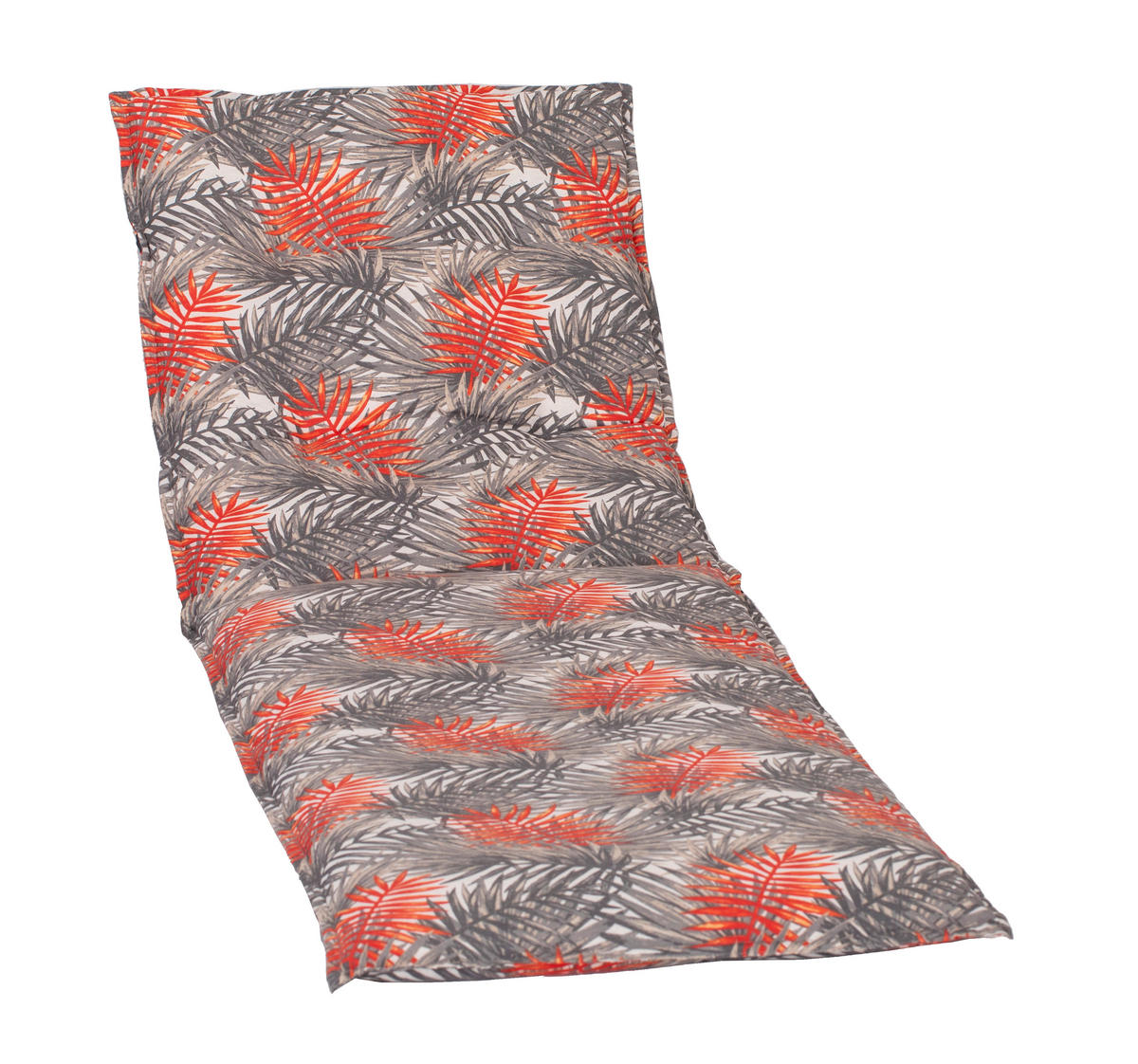 LIEGENAUFLAGE in Grau Blätter  - Grau, Basics, Textil (193/60/6cm) - Gardenson