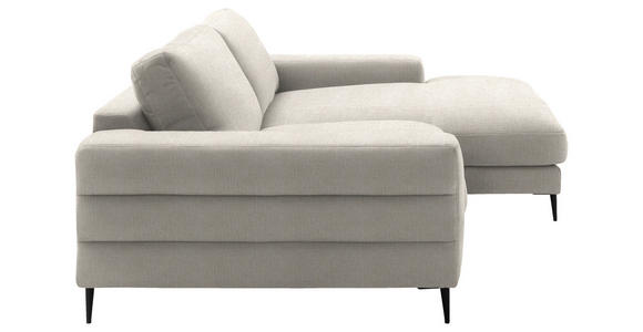 ECKSOFA  in Flachgewebe Naturfarben  253/177 cm  - Schwarz/Naturfarben, Design, Textil/Metall (253/177cm) - Dieter Knoll