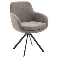 ARMLEHNSTUHL  in Eisen Webstoff  - Taupe/Schwarz, Design, Textil/Metall (62/86/66cm) - Musterring