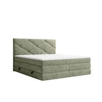 BOXSPRINGBETT 180/200 cm,  in Salbeigrün, Bettkasten, Matratzen, H2 + H3 = mittel + fest  - Salbeigrün/Schwarz, KONVENTIONELL, Kunststoff/Textil (180/200cm) - Carryhome