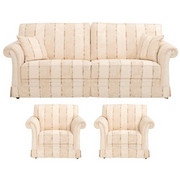 SITZGARNITUR in Textil Beige - Beige/Schwarz, LIFESTYLE, Kunststoff/Textil (207/88/90cm) - Elegando