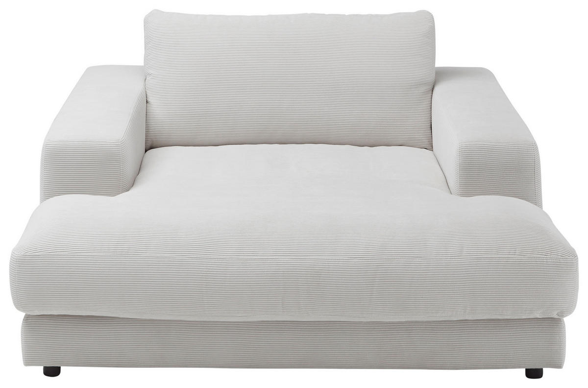 XXL-SESSEL in Feincord Weiss  - Weiss/Schwarz, Design, Kunststoff/Textil (150/86/170cm) - Lomoco