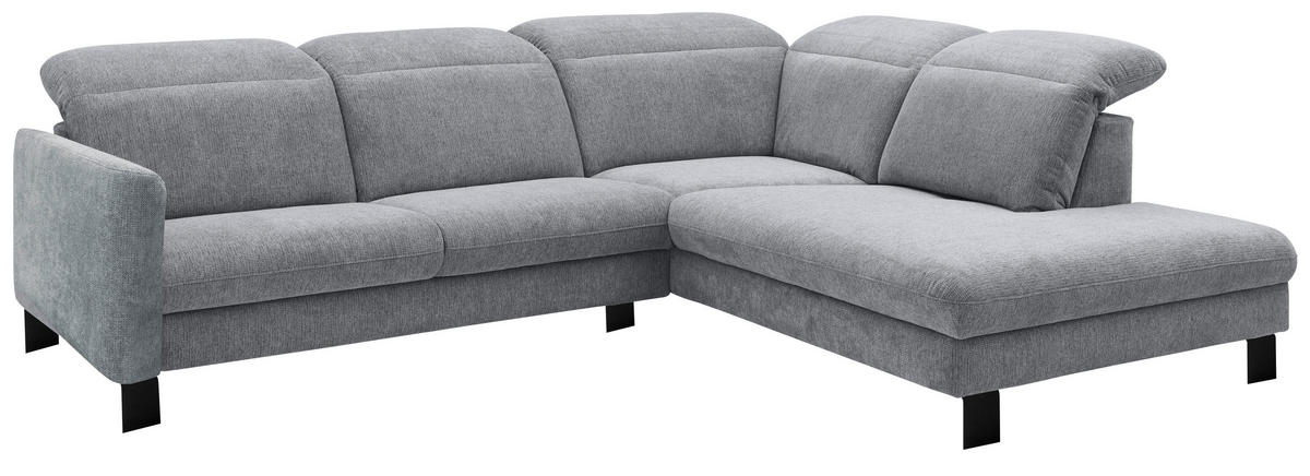 SEDEŽNA GARNITURA, gladka tkanina siva  - črna/siva, Design, kovina/tekstil (280/233cm) - Dieter Knoll