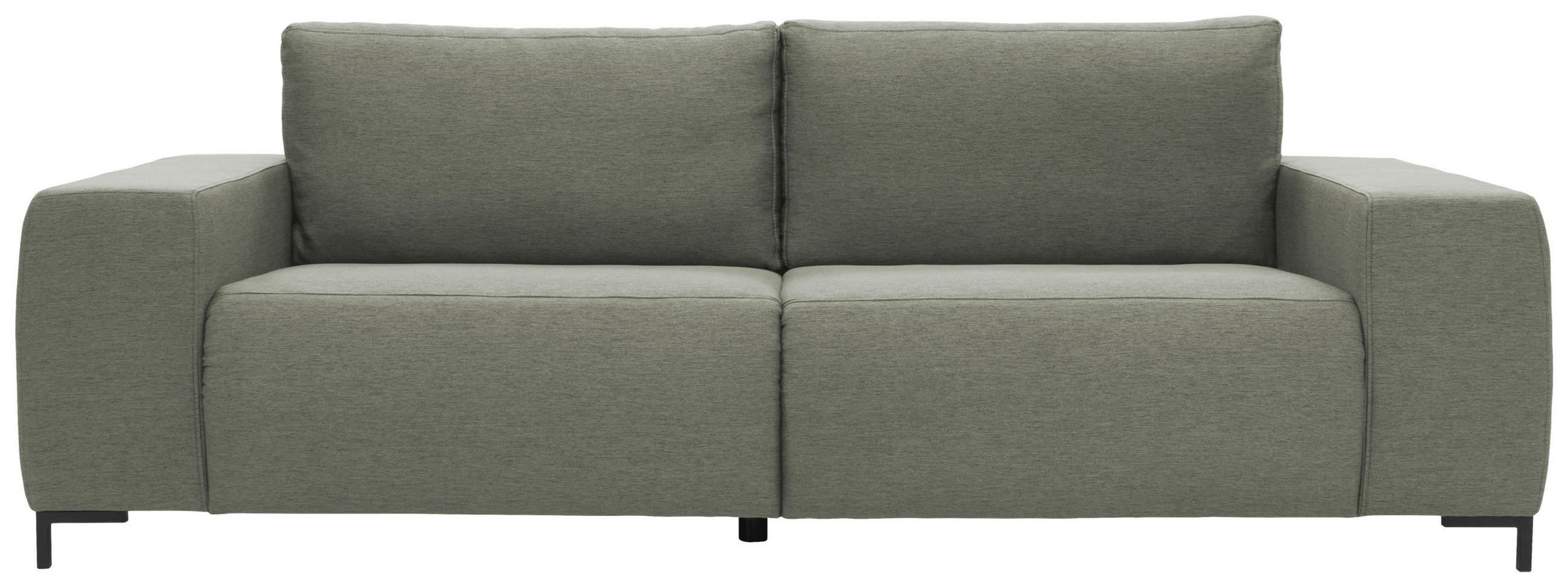 BIGSOFA Webstoff Graubraun  - Graubraun/Schwarz, Design, Textil/Metall (242/88/88cm) - LOOKS by W.Joop