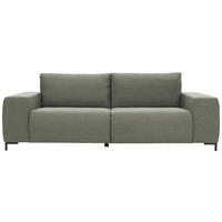 BIGSOFA Webstoff Graubraun  - Graubraun/Schwarz, Design, Textil/Metall (242/88/88cm) - LOOKS by W.Joop