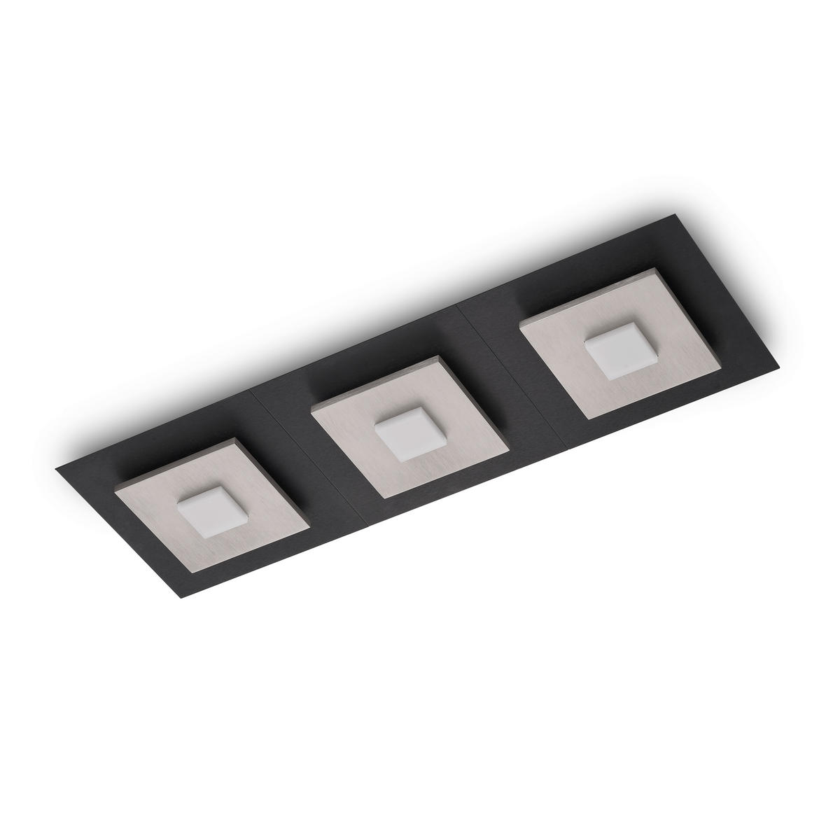 LED-DECKENLEUCHTE Plano 72/7/24 cm  - Schwarz/Alufarben, Design, Kunststoff/Metall (72/7/24cm) - Grossmann