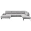 WOHNLANDSCHAFT in Webstoff Hellgrau  - Hellgrau/Schwarz, Design, Textil/Metall (180/344/208cm) - Dieter Knoll