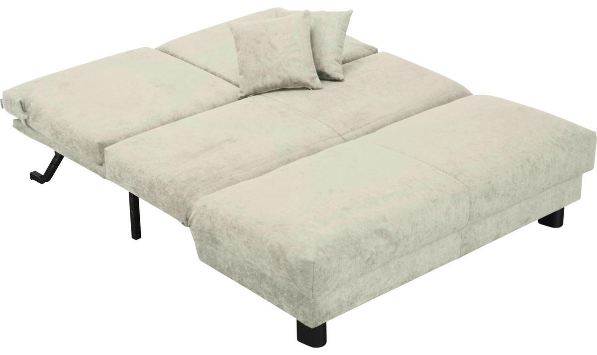SCHLAFSOFA Flachgewebe Hellgrau  - Hellgrau/Schwarz, Design, Textil/Metall (160/85/100cm) - Carryhome