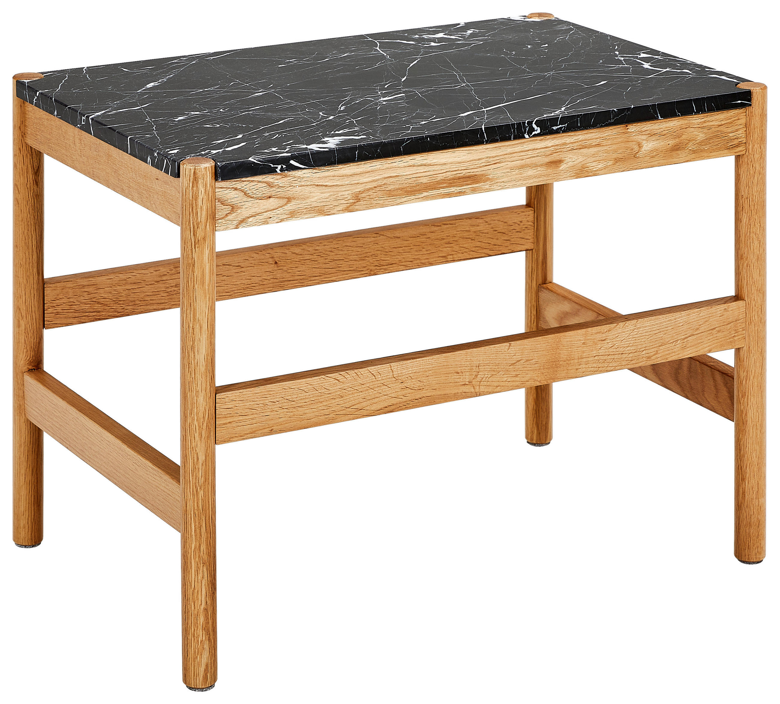 MĂSUȚĂ DE CAFEA - culoare natur/negru, Modern, lemn/piatră (60/42/40cm) - MID.YOU