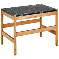 COUCHTISCH Eiche massiv Schwarz  - Schwarz/Naturfarben, MODERN, Holz/Stein (60/42/40cm) - MID.YOU