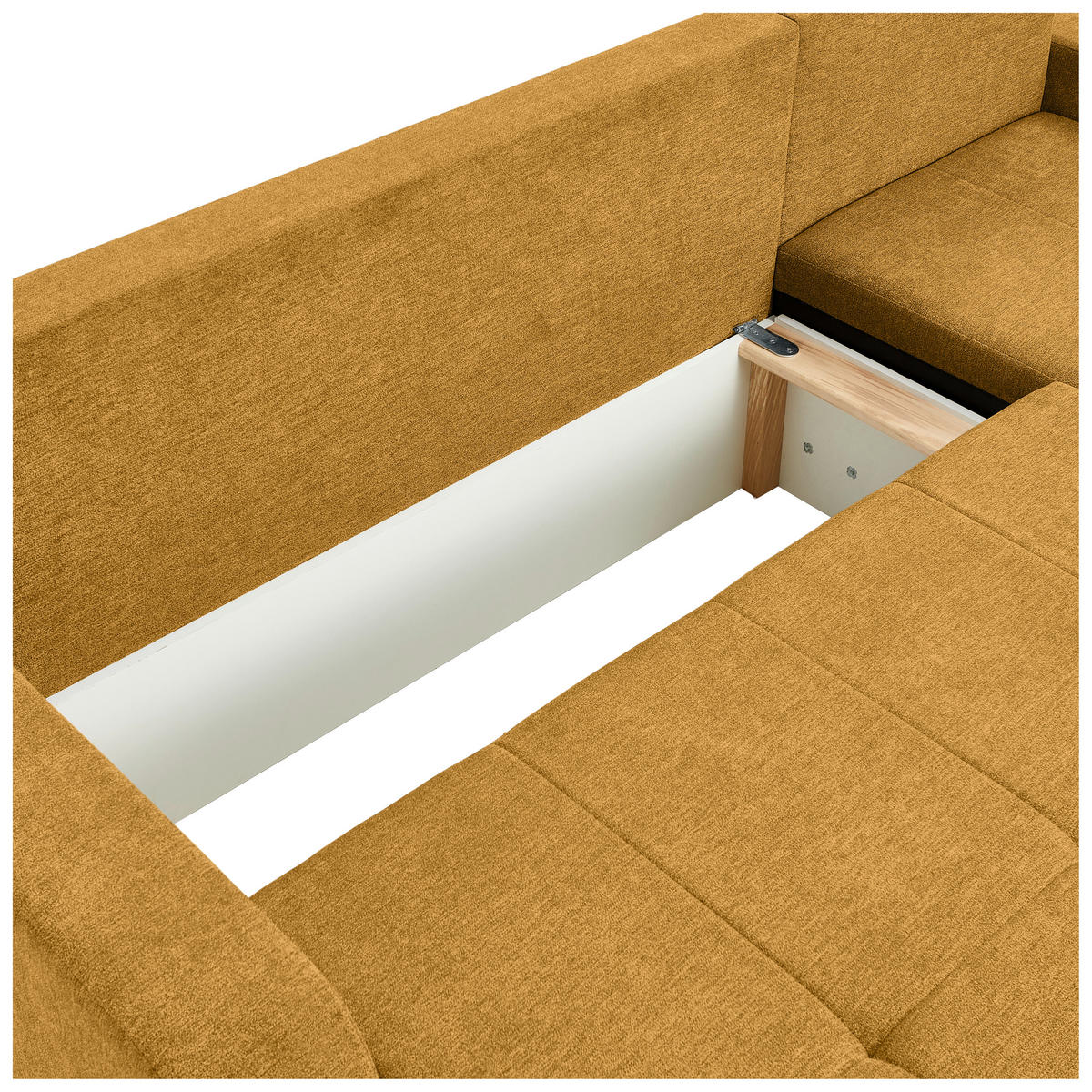 ECKSOFA in Webstoff Gelb  - Gelb/Schwarz, Konventionell, Kunststoff/Textil (235/158cm) - P & B