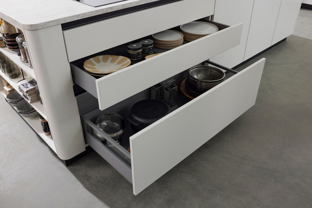 EINBAUKÜCHE   - Weiß, Design, Holzwerkstoff - Novel