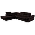 ECKSOFA in Webstoff Mokka  - Mokka, Design, Textil/Metall (235/280cm) - Hom`in