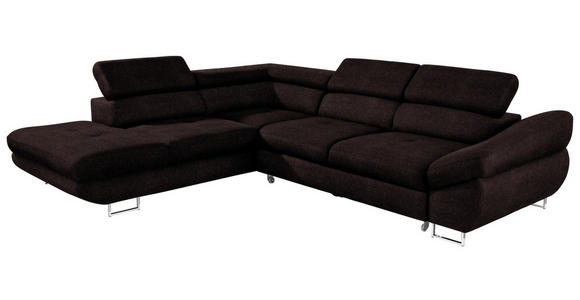 ECKSOFA in Webstoff Mokka  - Mokka, Design, Textil/Metall (235/280cm) - Hom`in