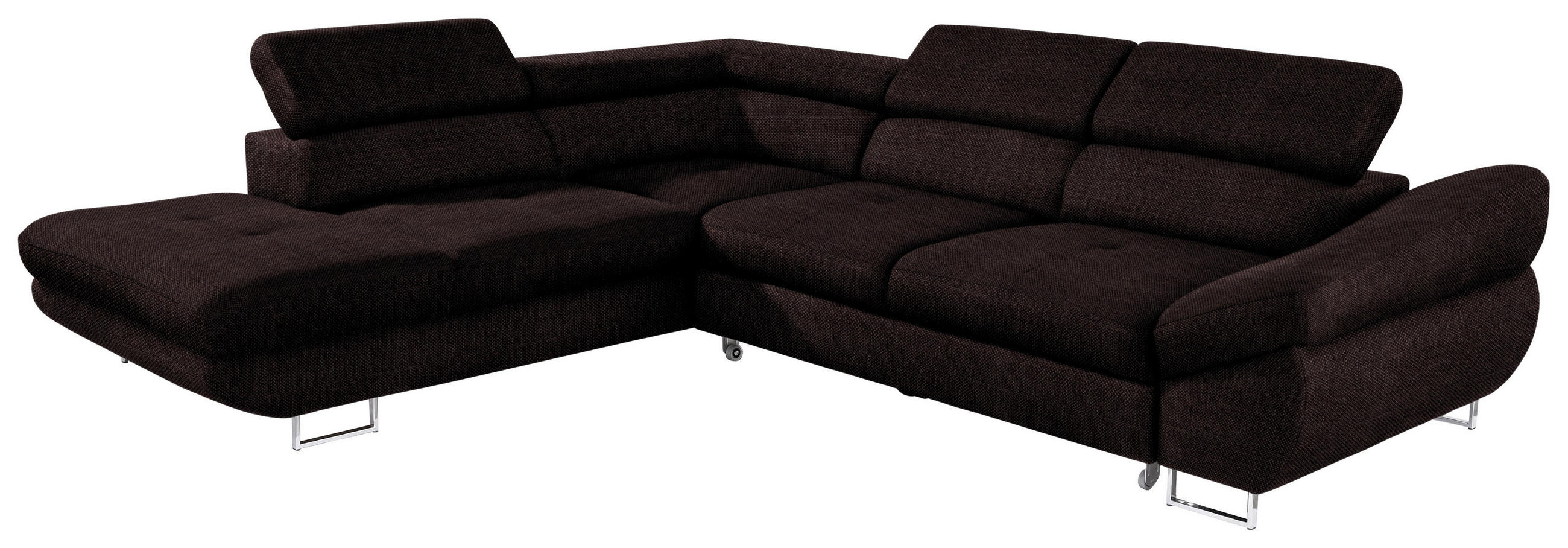 ECKSOFA in Webstoff Mokka  - Mokka, Design, Textil/Metall (235/280cm) - Hom`in