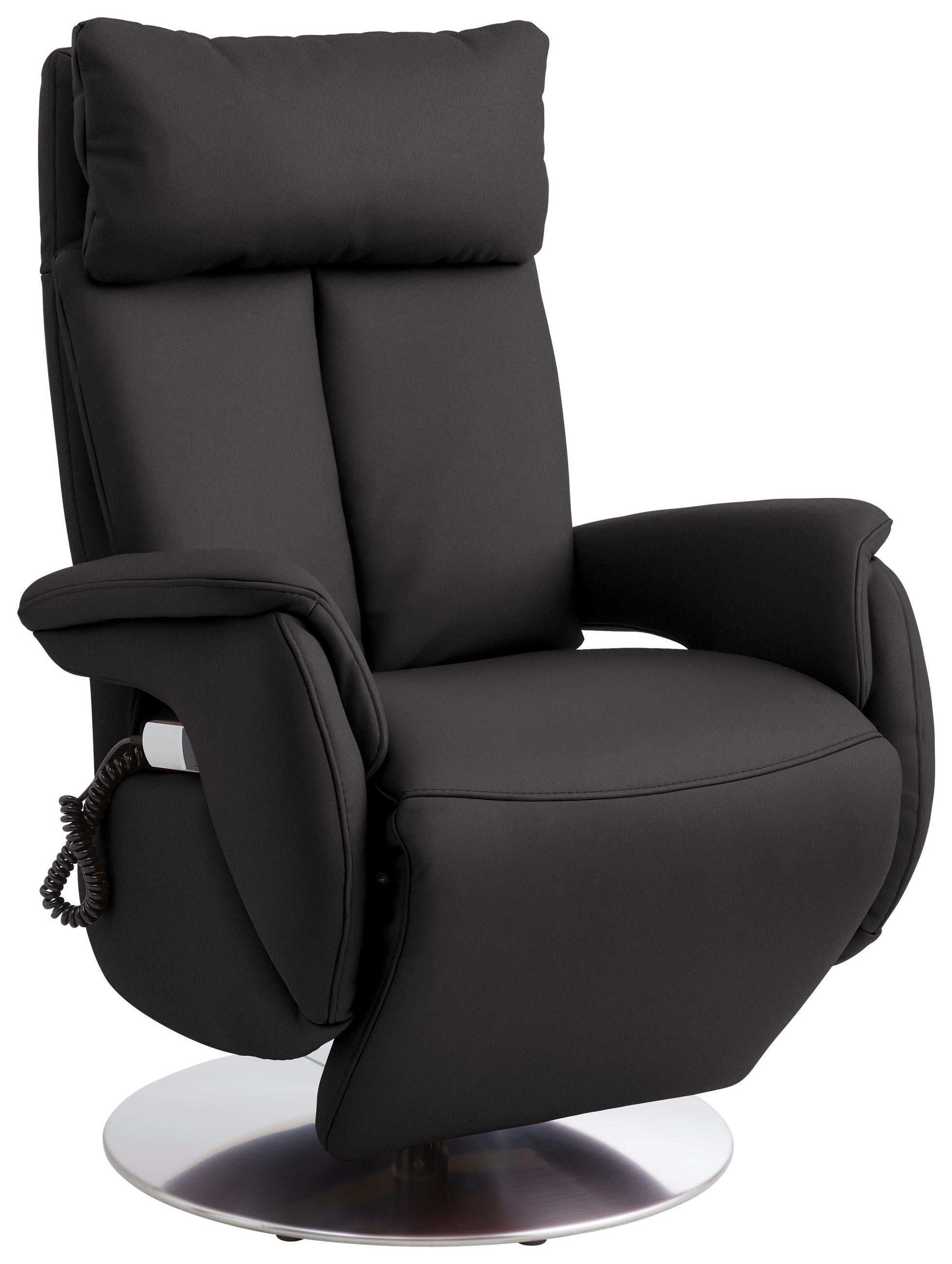 RELAXSESSEL in Leder Dunkelbraun  - Edelstahlfarben/Dunkelbraun, KONVENTIONELL, Leder/Metall (78/110/81cm) - Cantus