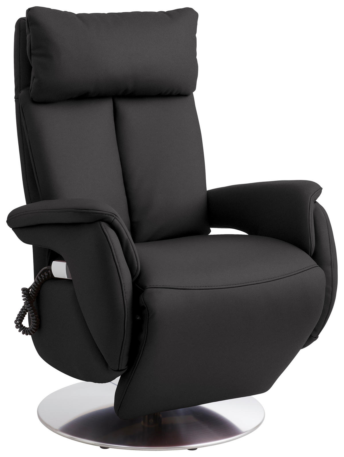 RELAXSESSEL in Leder Dunkelbraun  - Edelstahlfarben/Dunkelbraun, Konventionell, Leder/Metall (78/110/81cm) - Cantus