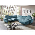 WOHNLANDSCHAFT in Chenille Blau  - Blau/Alufarben, Design, Textil/Metall (265/333/170cm) - Dieter Knoll