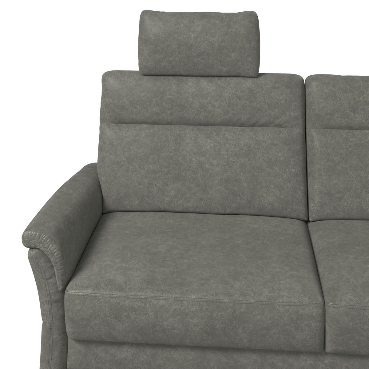 3,5-SITZER Mikrofaser Dunkelgrau  - Dunkelgrau/Schwarz, KONVENTIONELL, Kunststoff/Textil (205/98/91cm) - Elegando