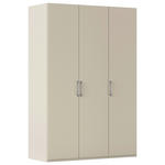 DREHTÜRENSCHRANK 151/223/61 cm,  in Champagner, 3-türig  - Edelstahlfarben/Champagner, Basics, Holzwerkstoff/Metall (151/223/61cm) - Novel