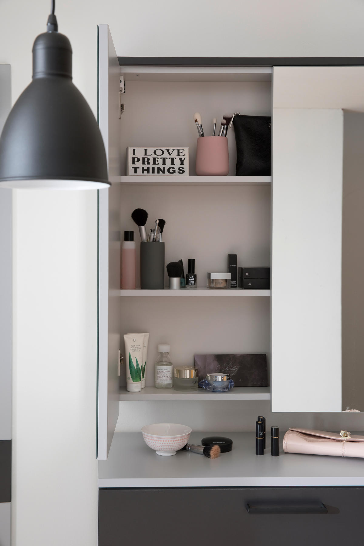 GARDEROBE 3-teilig  in 220/200/38 cm  - Anthrazit/Grau, KONVENTIONELL, Holzwerkstoff (220/200/38cm) - Moderano