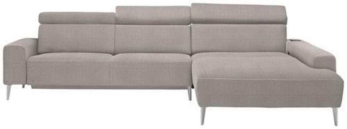 ECKSOFA Naturfarben Webstoff  - Alufarben/Naturfarben, Design, Textil (308/205cm) - Sedda