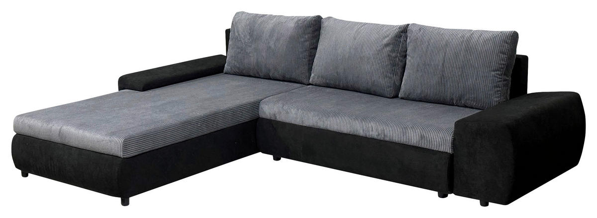 GARNITURA ZA DNEVNU SOBU siva, crna  - siva/crna, Moderno, tekstil (290/200/80cm) - Ti'me