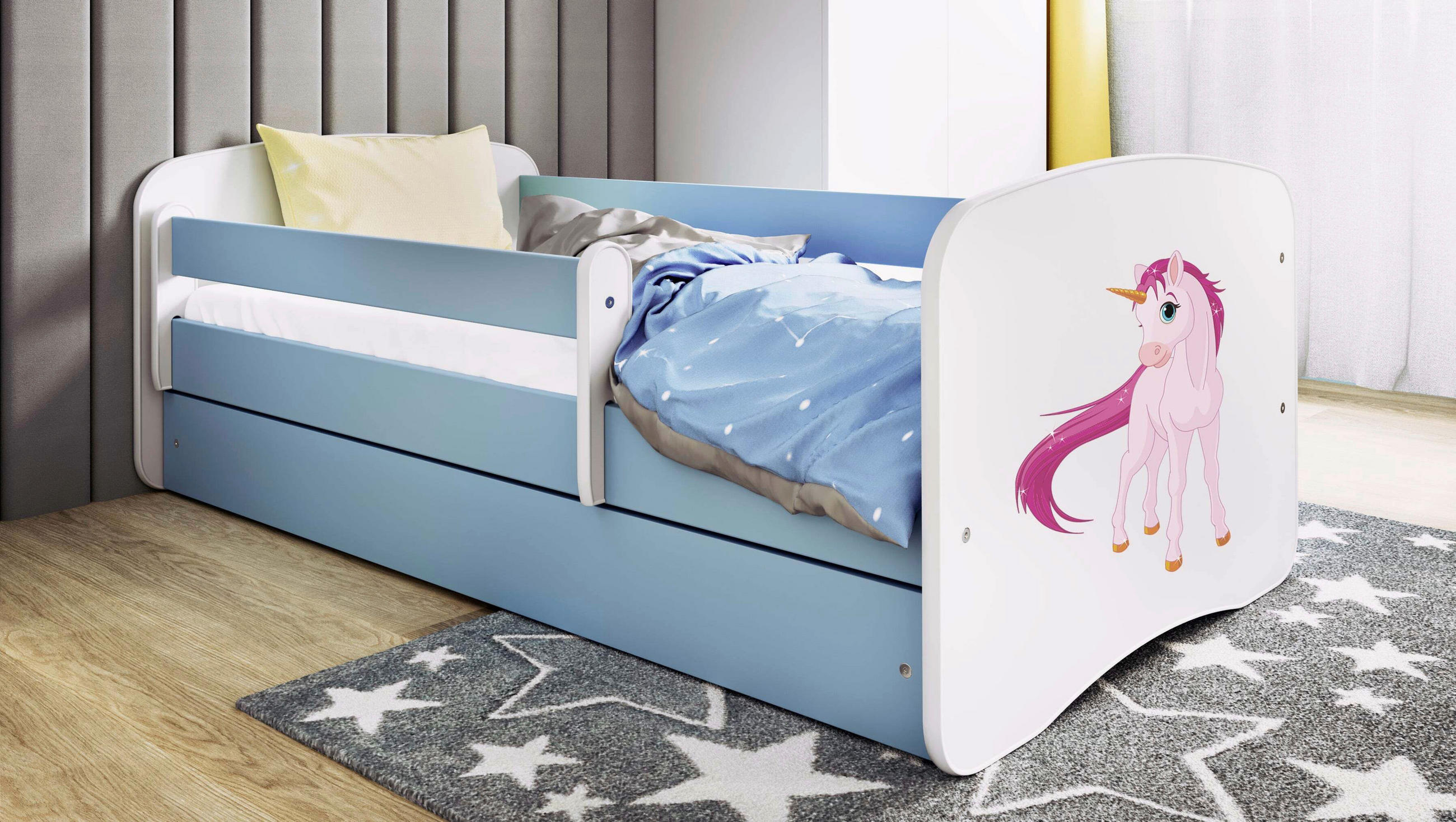 Mid.you Kinder-/Juniorbett Babydreams Blau, Weiß 80x160 cm