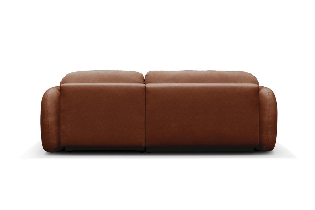 ECKSOFA VELU Terracotta Chenille  - Terracotta/Schwarz, Design, Textil (270/175cm) - MID.YOU