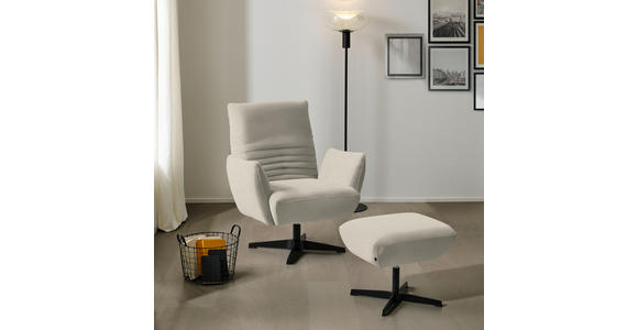SESSEL in Teddystoff Creme  - Creme/Schwarz, Design, Textil/Metall (60/94/86cm) - Dieter Knoll