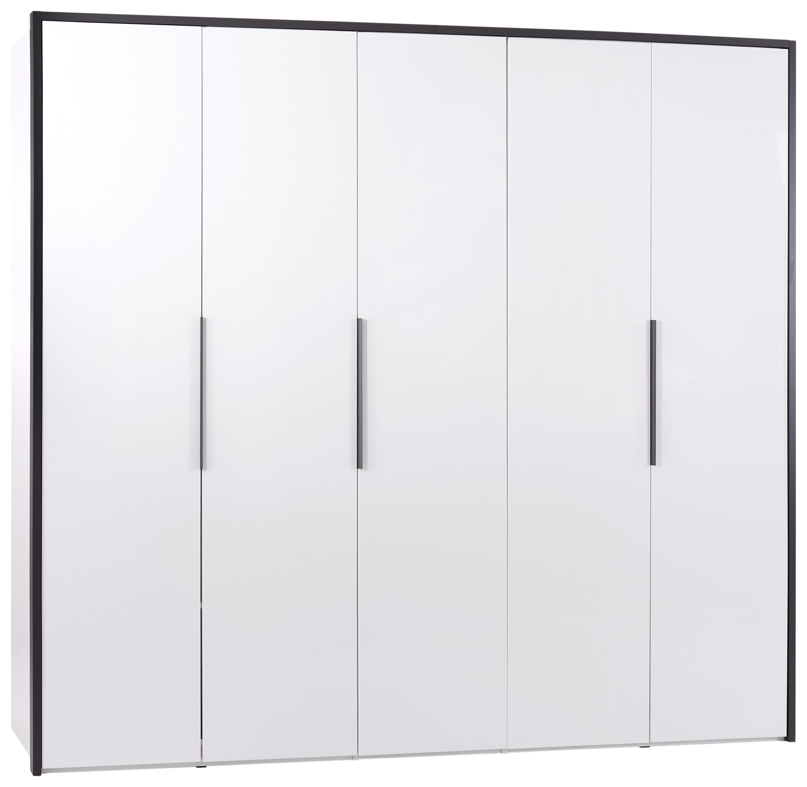 DREHTÜRENSCHRANK 250/221/60 cm 5-türig Weiß  - Silberfarben/Weiß, MODERN, Holzwerkstoff/Metall (250/221/60cm) - MID.YOU