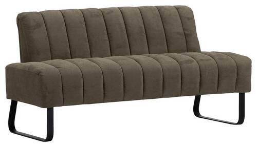 SITZBANK 175/87/77 cm Flachgewebe Dunkelbraun Metall  - Dunkelbraun/Schwarz, Design, Textil/Metall (175/87/77cm) - Novel