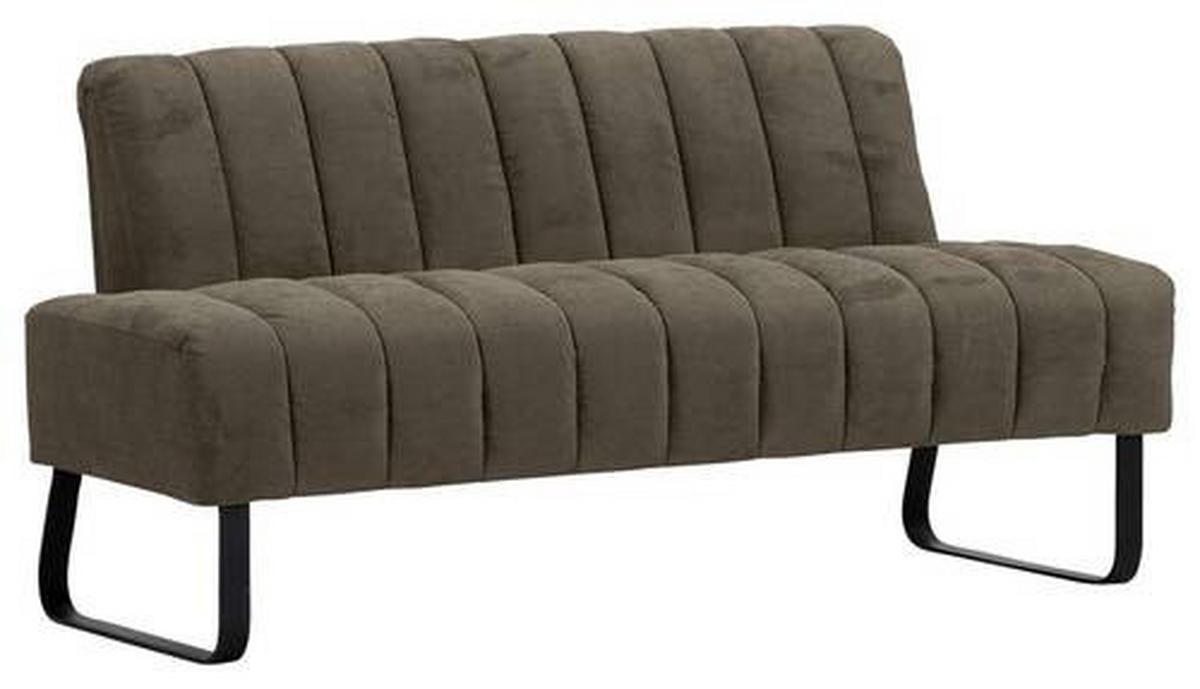 SITZBANK in Textil Dunkelbraun  - Dunkelbraun/Schwarz, Design, Textil/Metall (195/87/77cm) - Novel