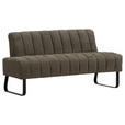 SITZBANK 175/87/77 cm  in Dunkelbraun  - Dunkelbraun/Schwarz, Design, Textil/Metall (175/87/77cm) - Novel