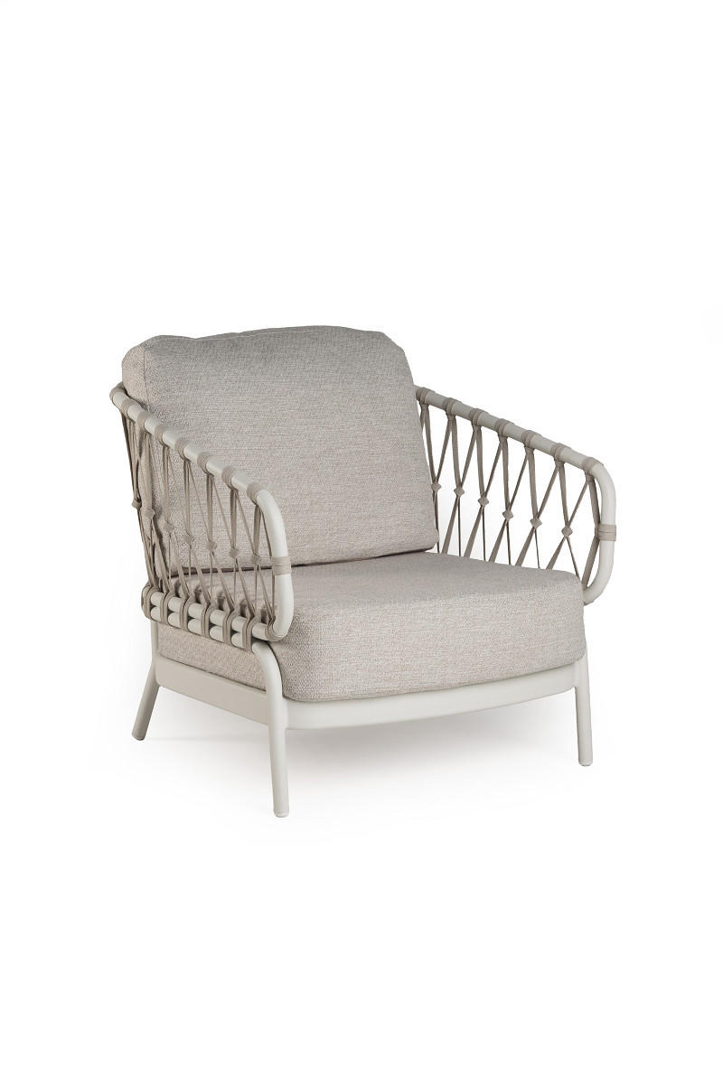 LOUNGESESSEL  - Creme, Modern, Textil/Metall (78/84/74cm) - Tierra Outdoor